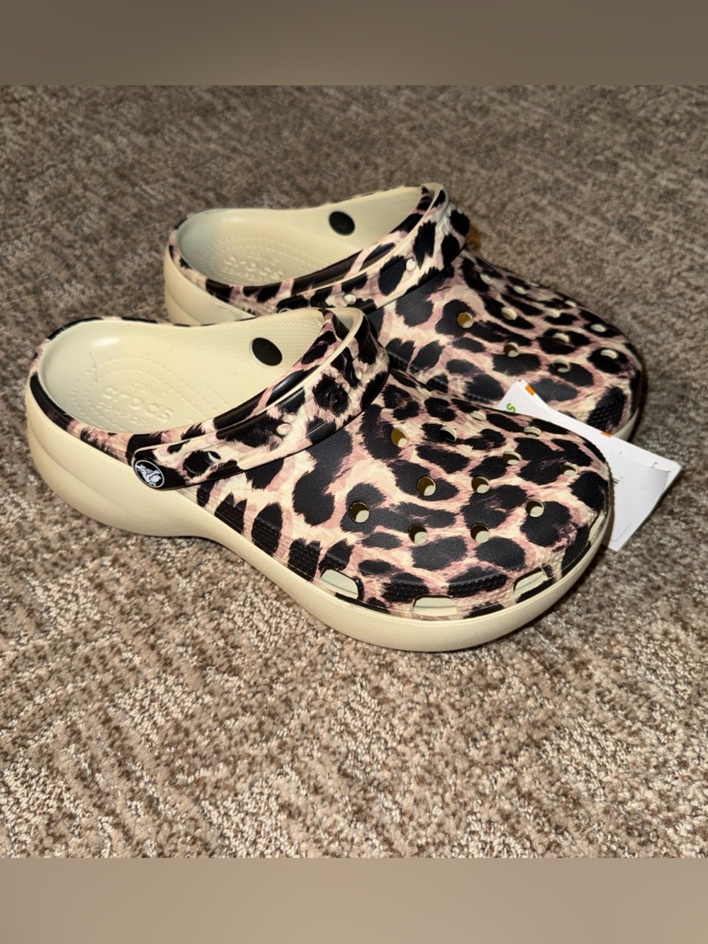 CROCS Leopard Print with Cream Sole